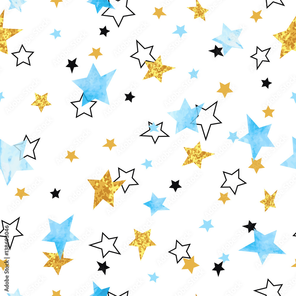 Tapeta Seamless Stars pattern. Vector