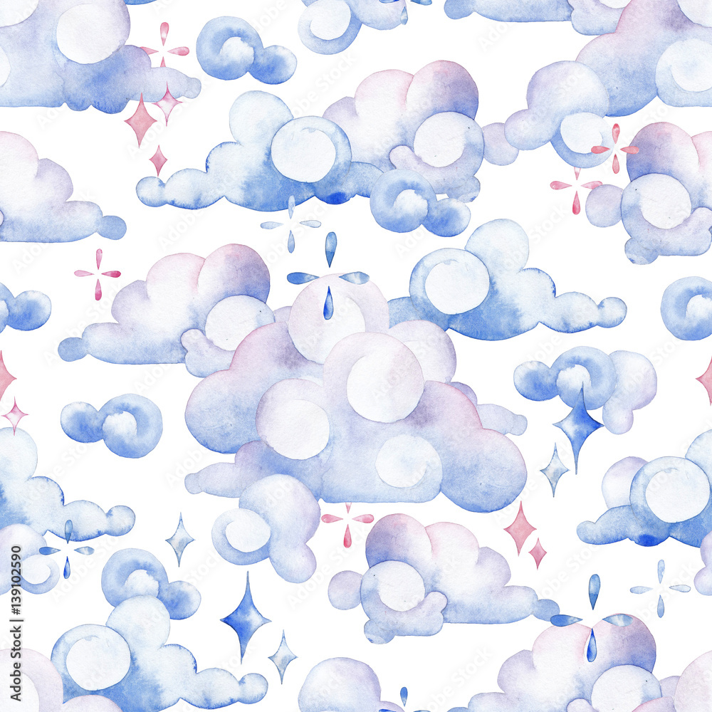 Tapeta Watercolor sky pattern