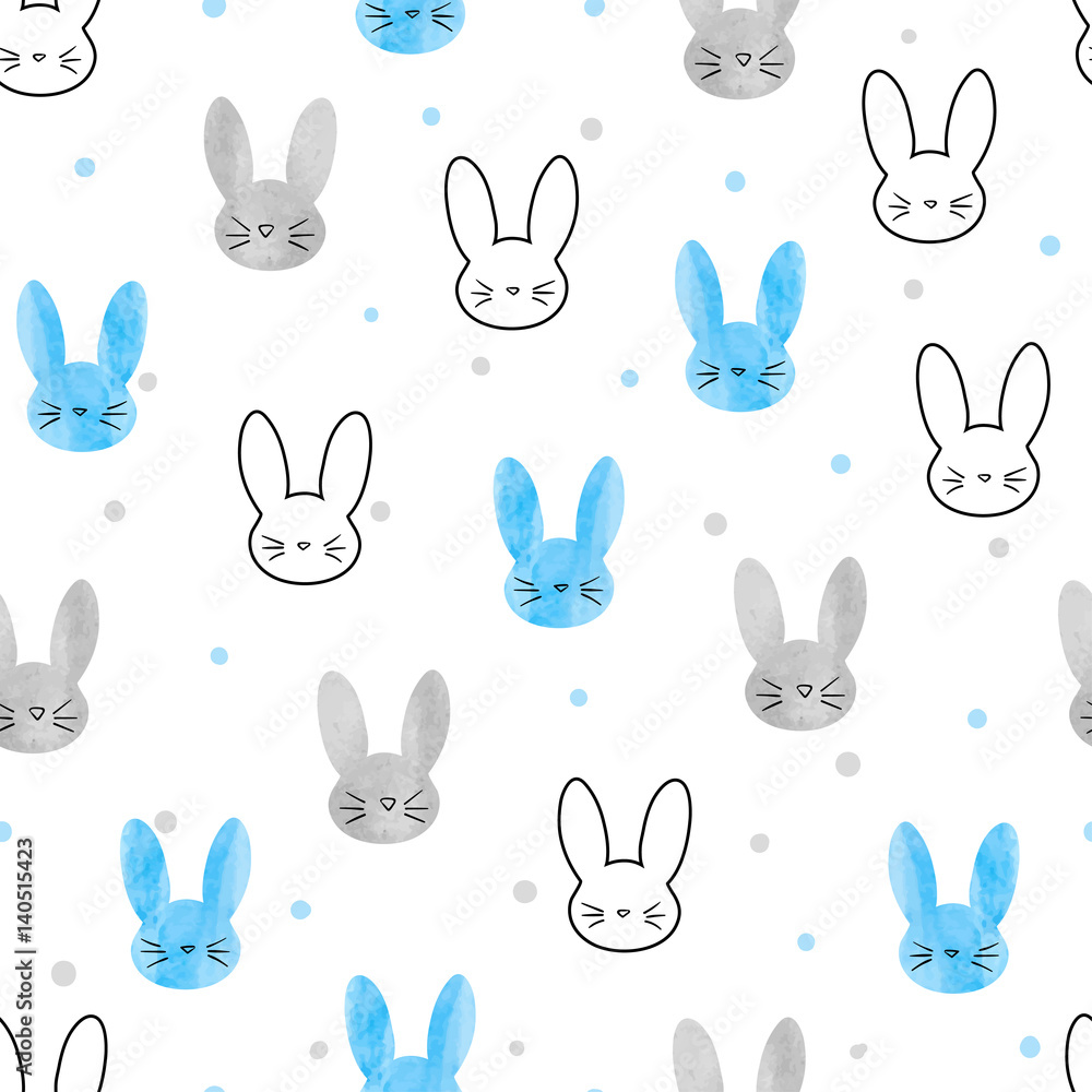 Fototapeta Seamless bunny pattern. Vector