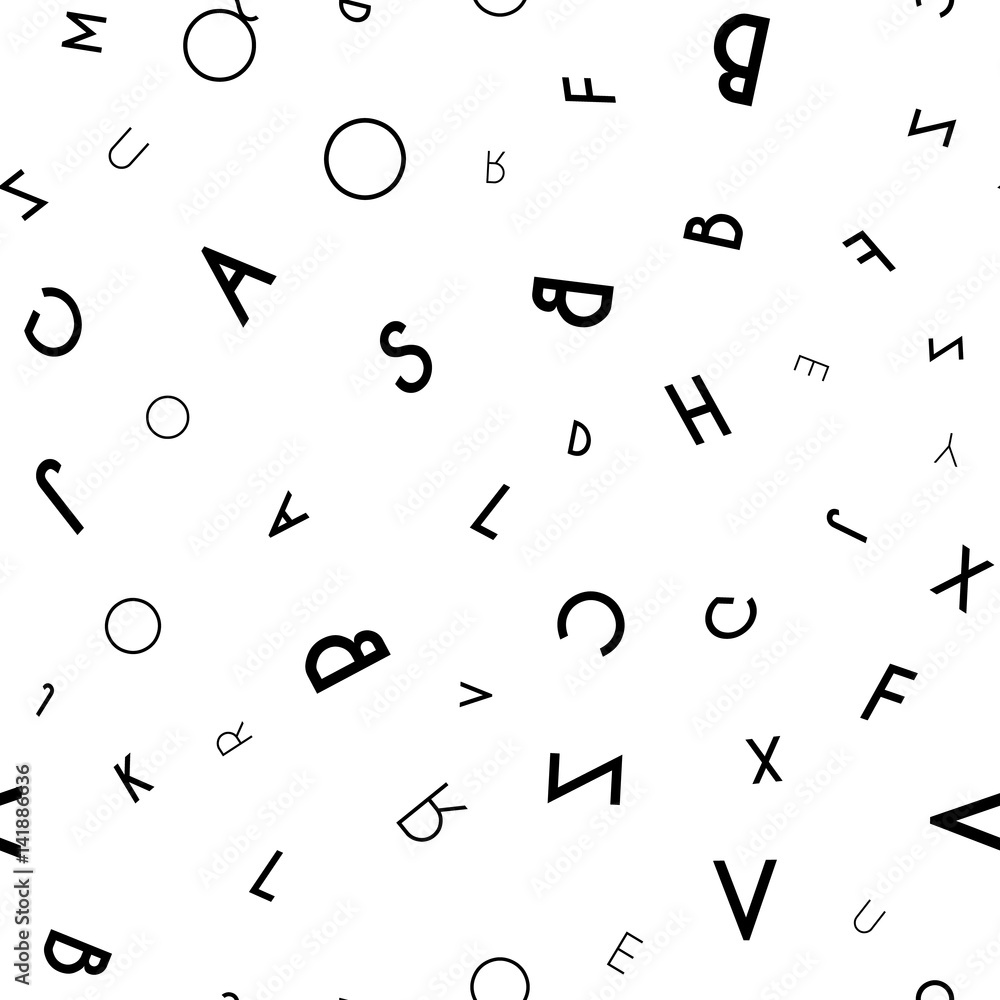 Tapeta Black letter seamless pattern