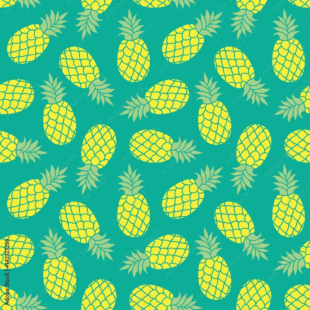 Tapeta Pineapple vector background.
