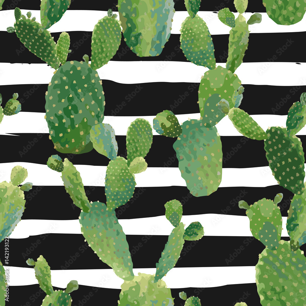 Tapeta Cactus Plant Seamless Pattern.