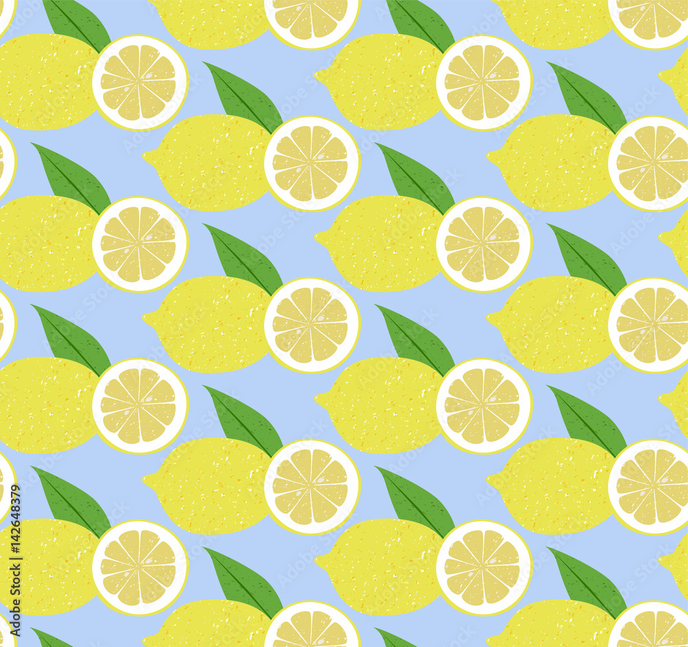 Tapeta Seamless pattern fruit lemon,