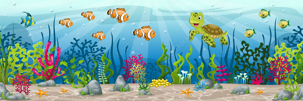 Obraz na płótnie Illustration of an underwater