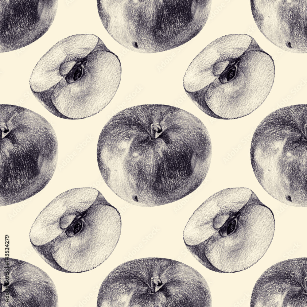 Tapeta Seamless pattern with apples