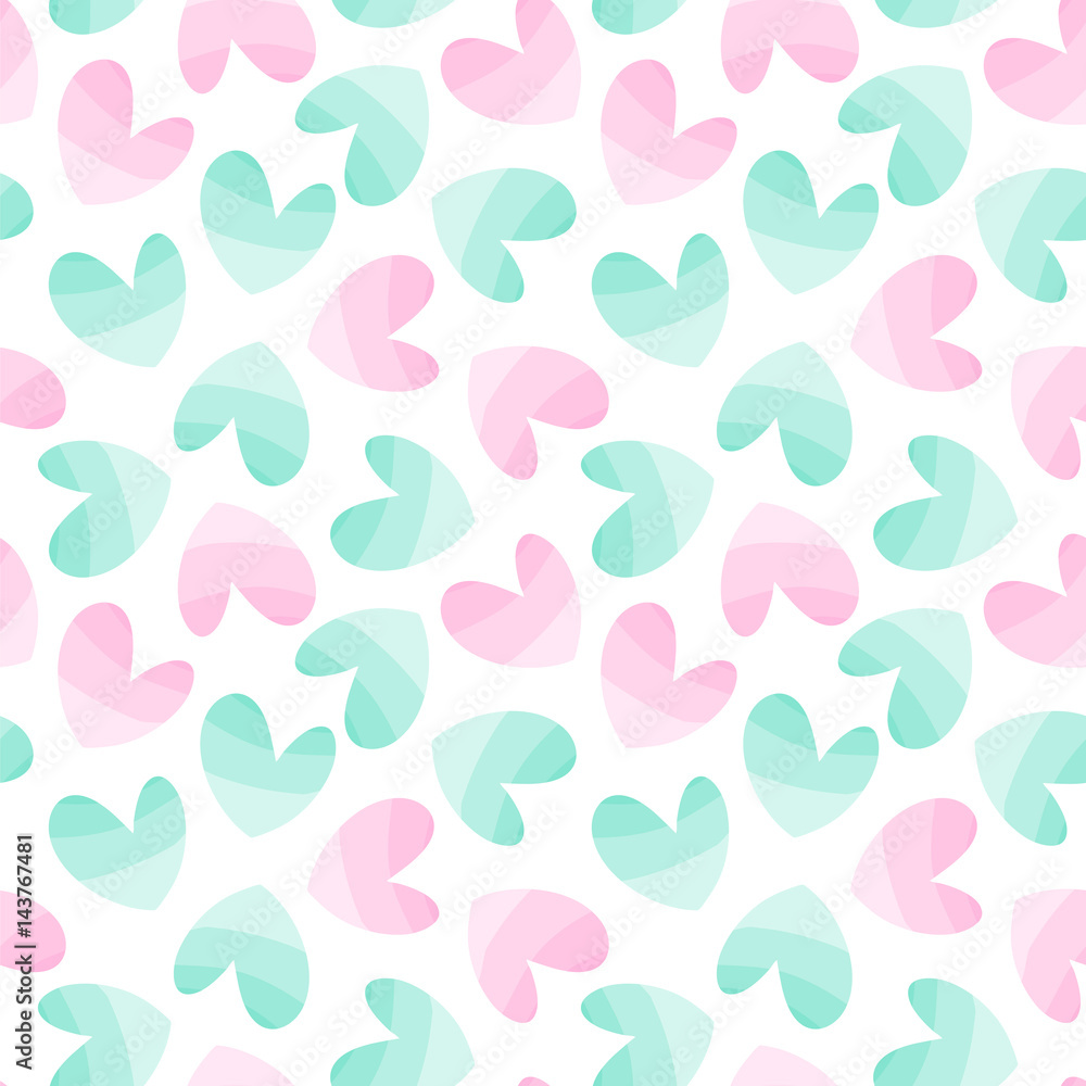 Fototapeta Light pink and mint heart with