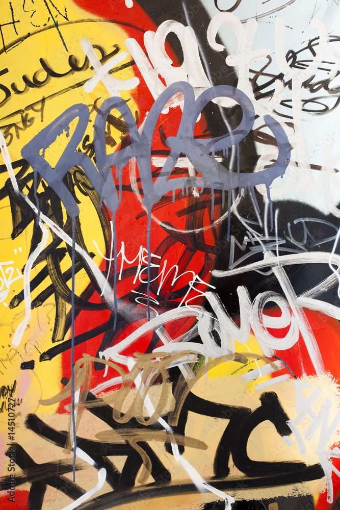 Obraz Tryptyk Yellow Graffiti