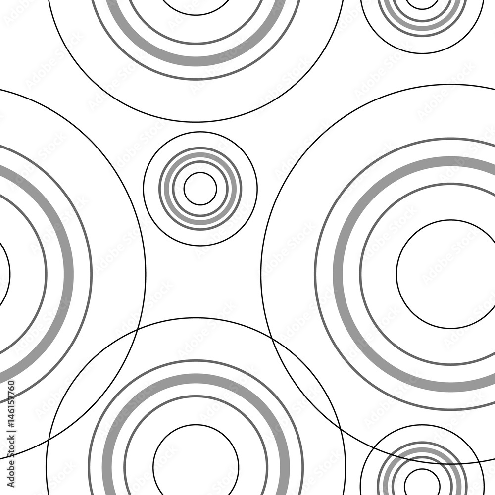 Tapeta Seamless monochrome circles