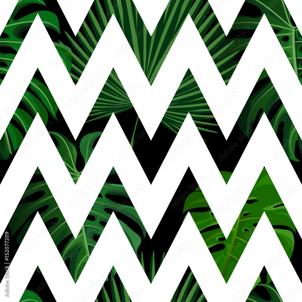 Fototapeta Tropical seamless pattern with