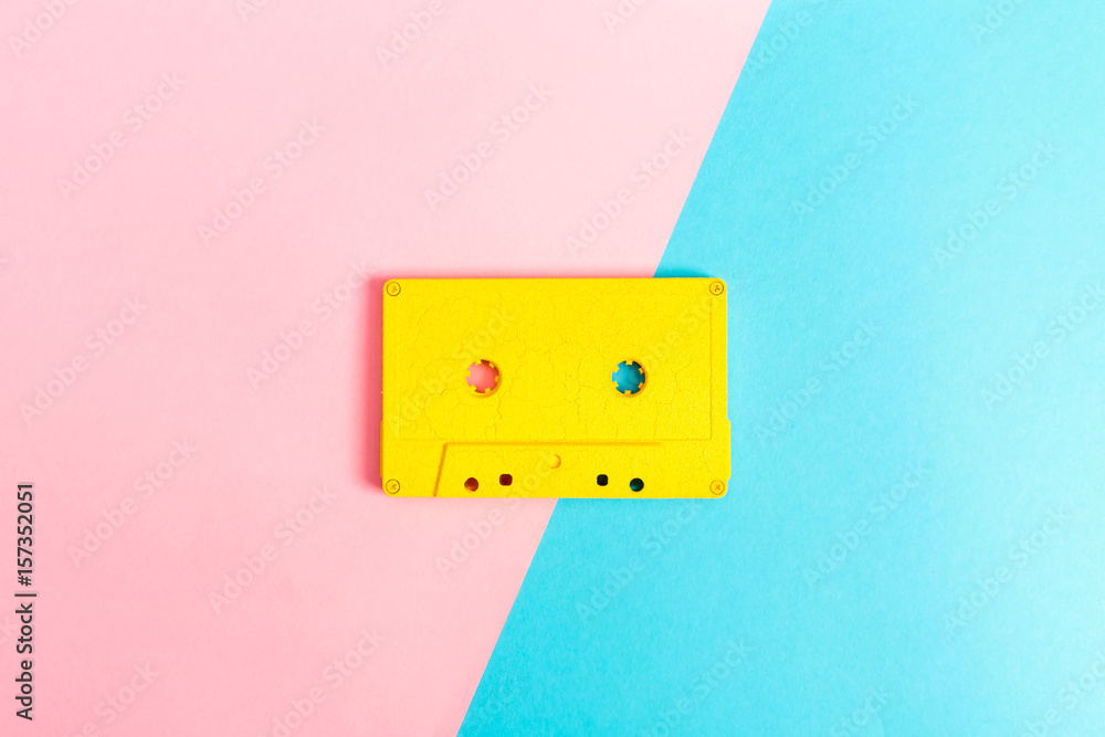 Obraz Kwadryptyk Retro cassette tapes on bright