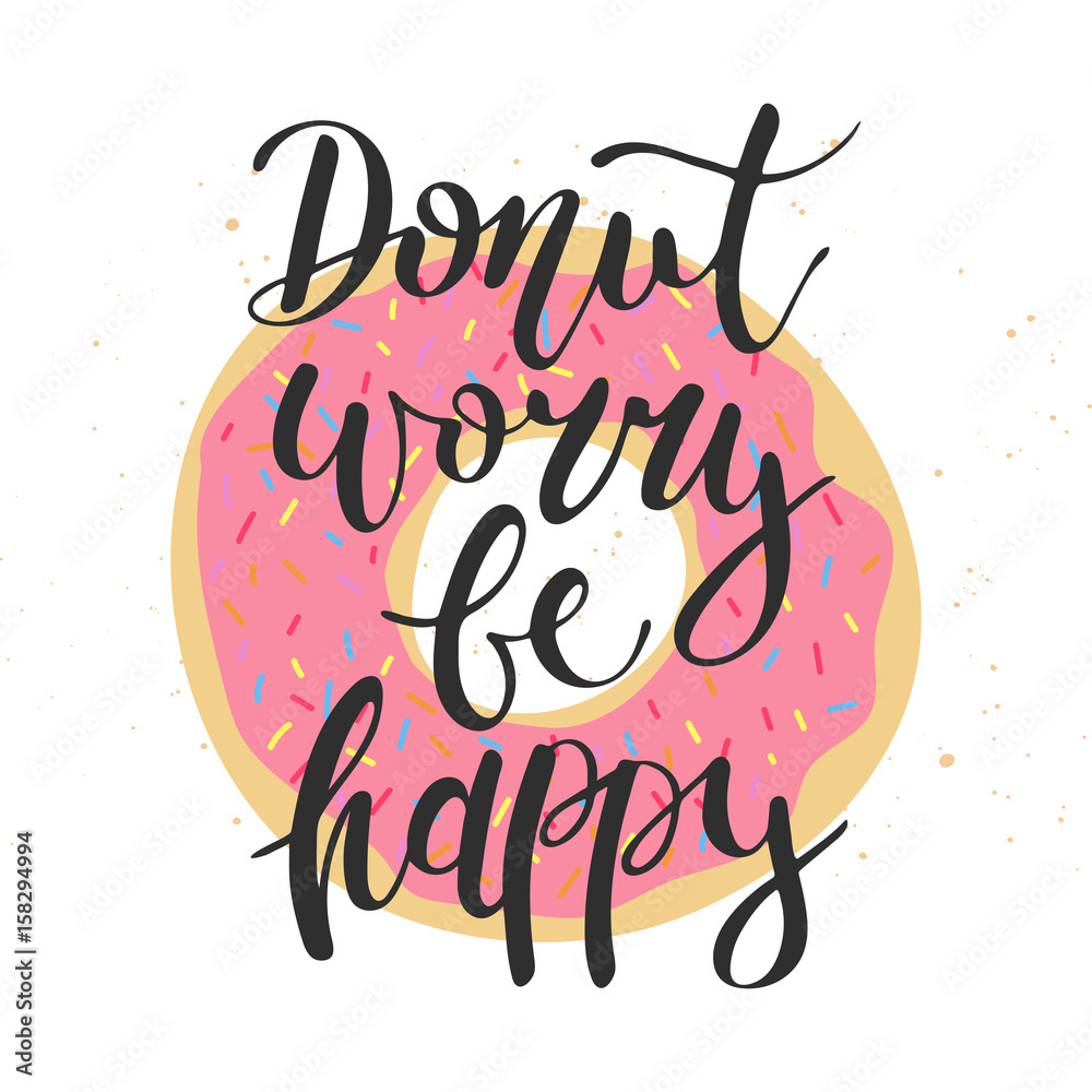 Obraz Tryptyk Donut worry be happy, donut