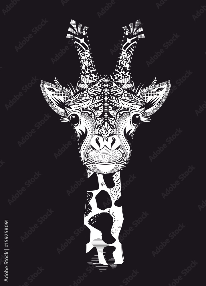 Obraz Dyptyk Kopf einer Giraffe mit