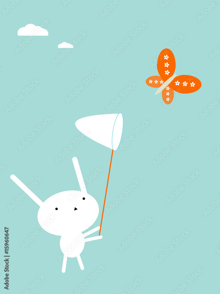 Obraz Pentaptyk Catching butterflies