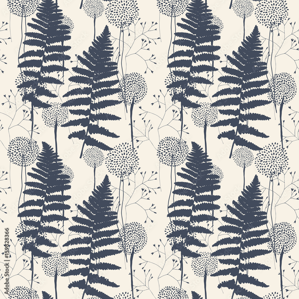 Tapeta Floral pattern with fern