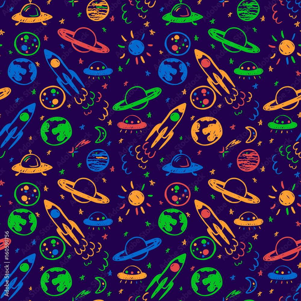 Tapeta space pattern colored