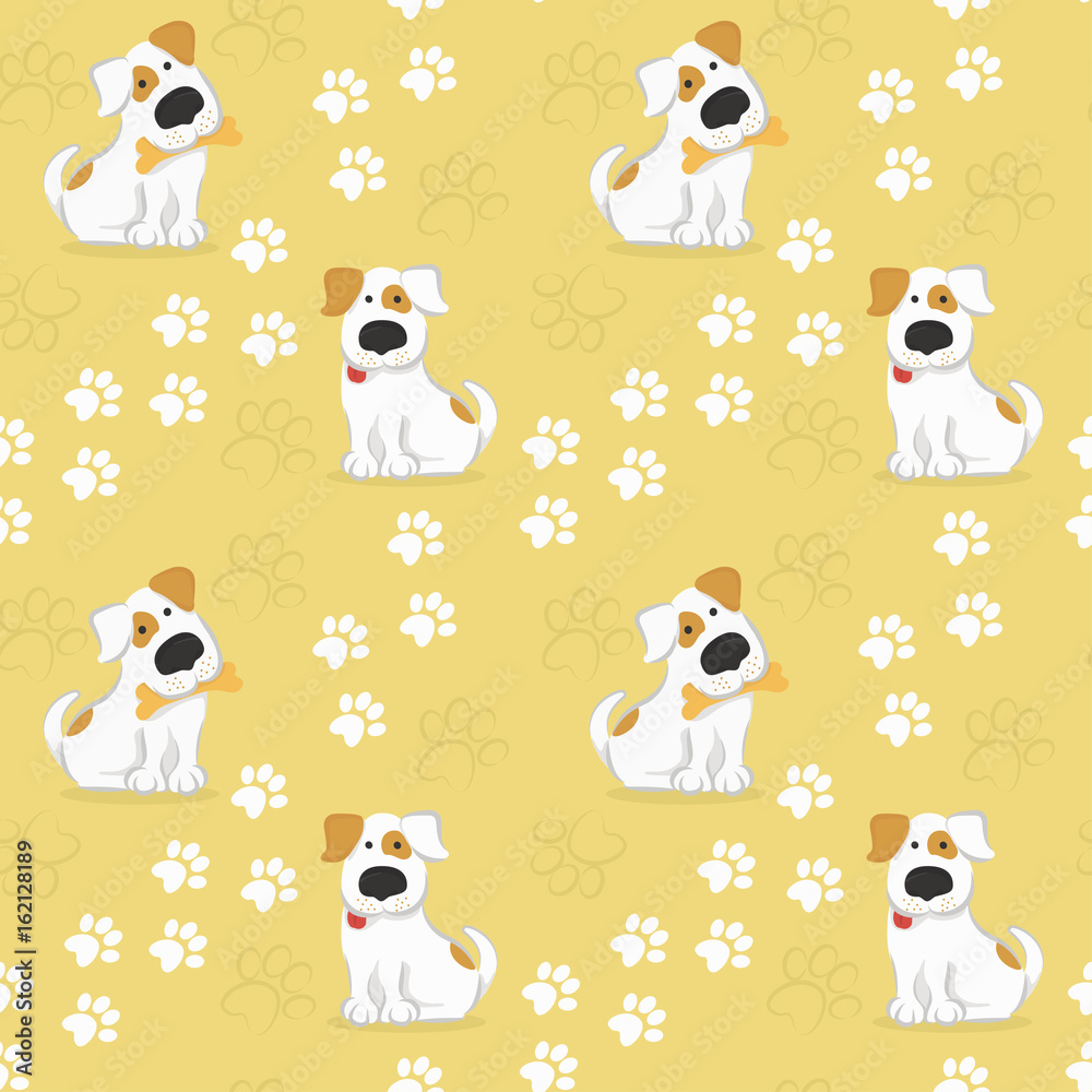 Tapeta Pattern with white dogs and