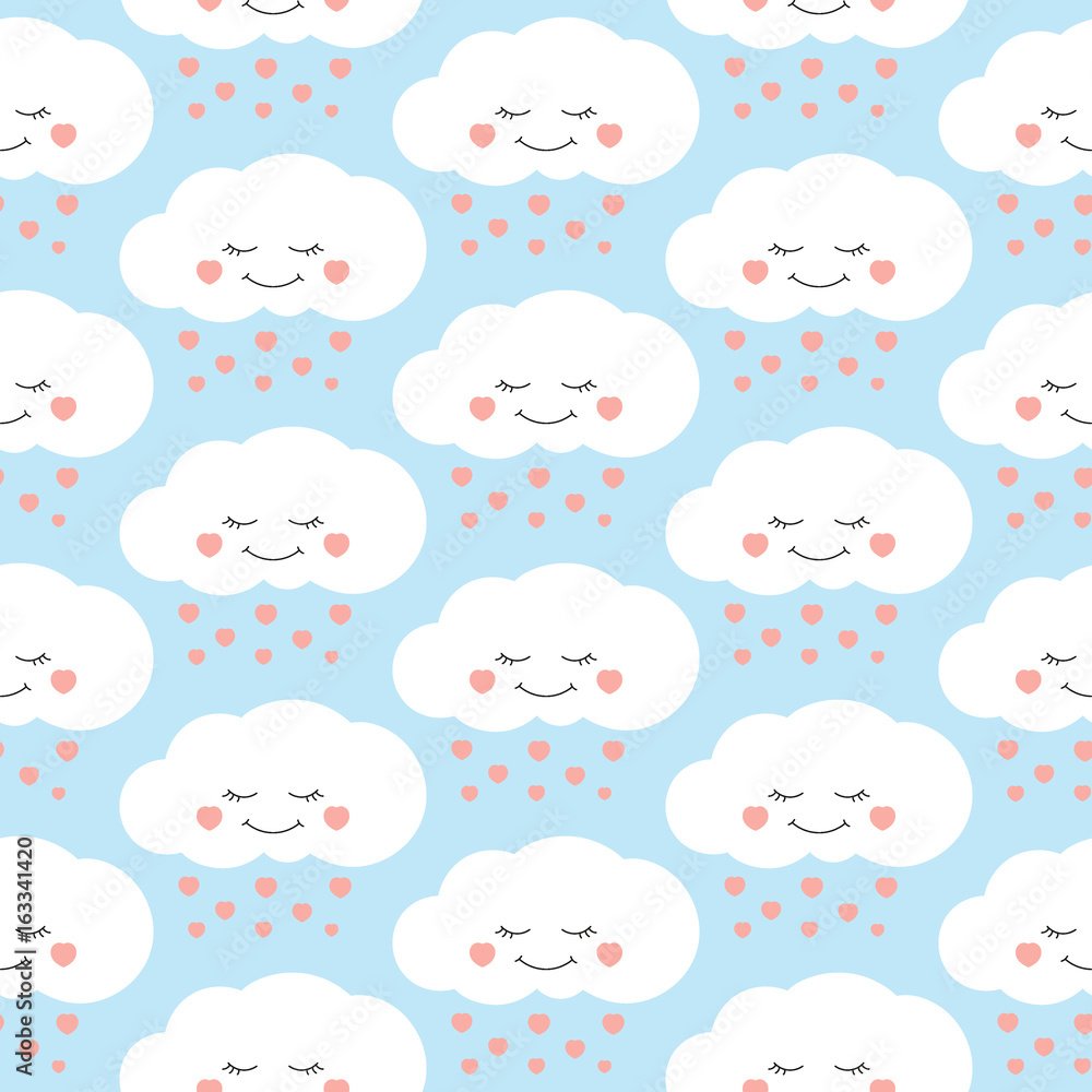 Tapeta Cute baby cloud pattern vector