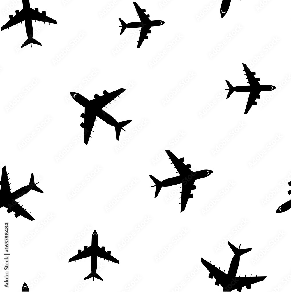 Tapeta Airplane, seamless pattern