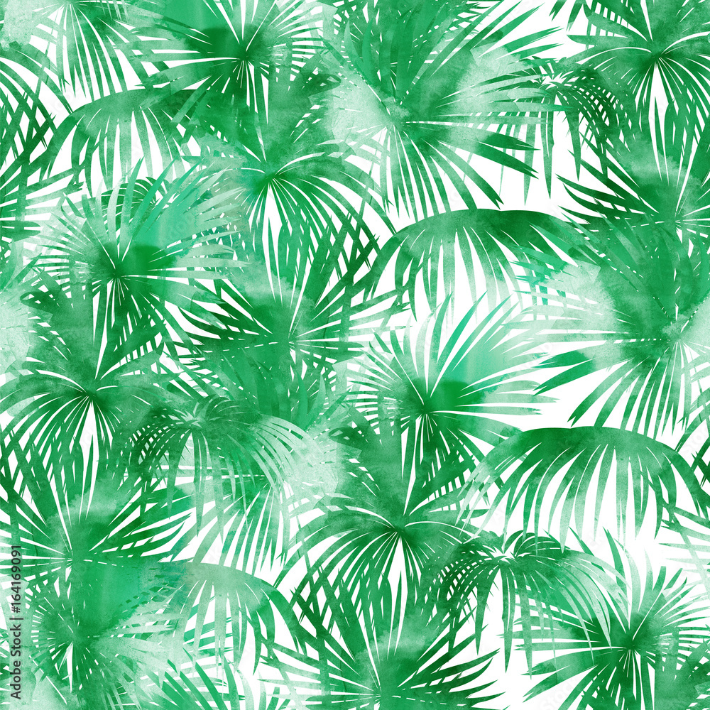 Tapeta Tropical watercolor pattern.