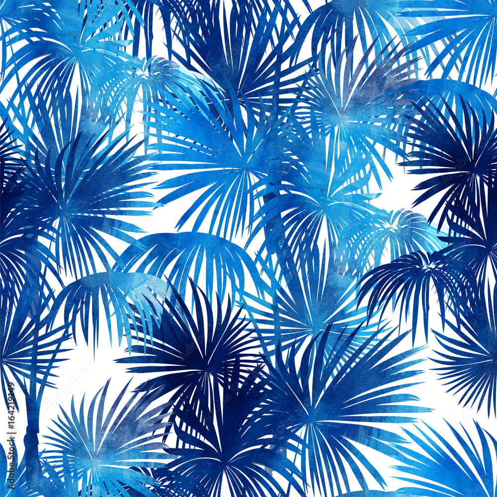 Tapeta Tropical watercolor pattern