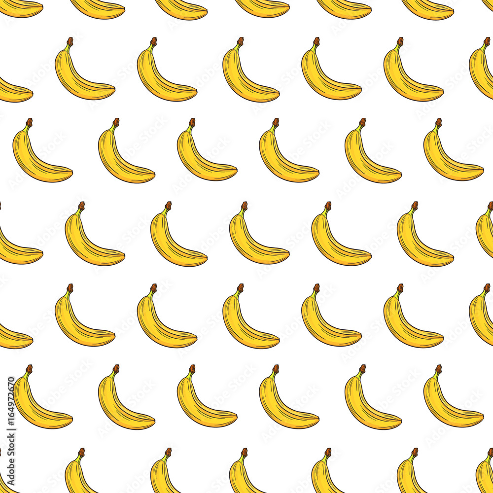 Tapeta Bananas on white background,
