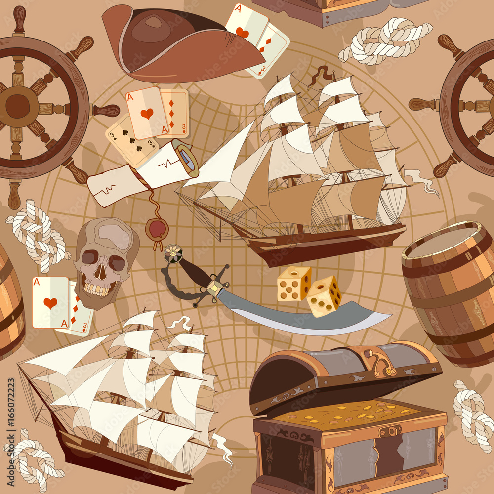 Tapeta Old pirate treasure map