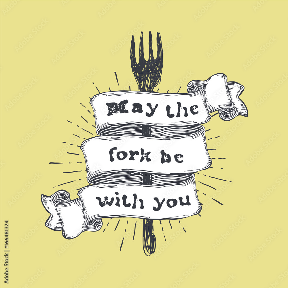 Obraz Tryptyk May the fork be with you.
