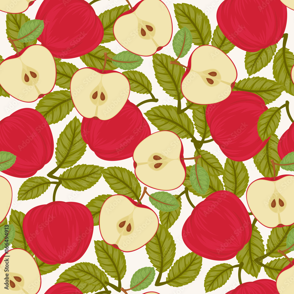 Tapeta Seamless apple pattern