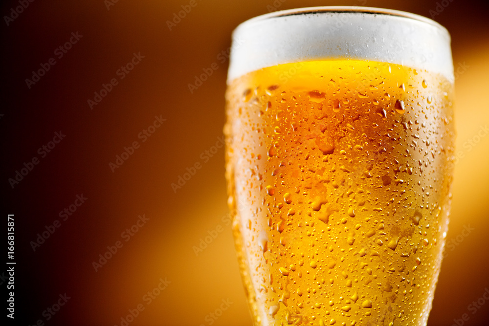 Obraz Dyptyk Beer. Glass of cold craft beer