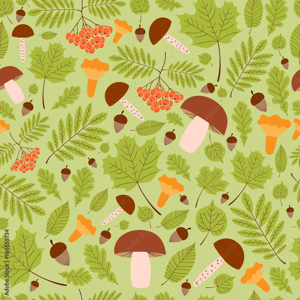 Tapeta Green forest pattern vector