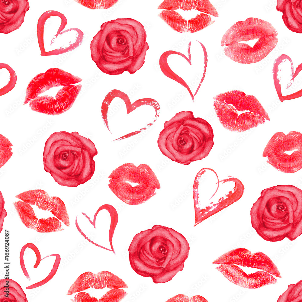 Tapeta Seamless pattern with roses,