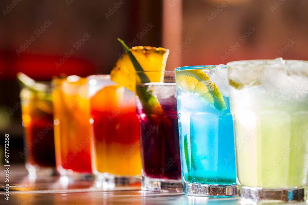 Obraz Tryptyk Set of different alcoholic