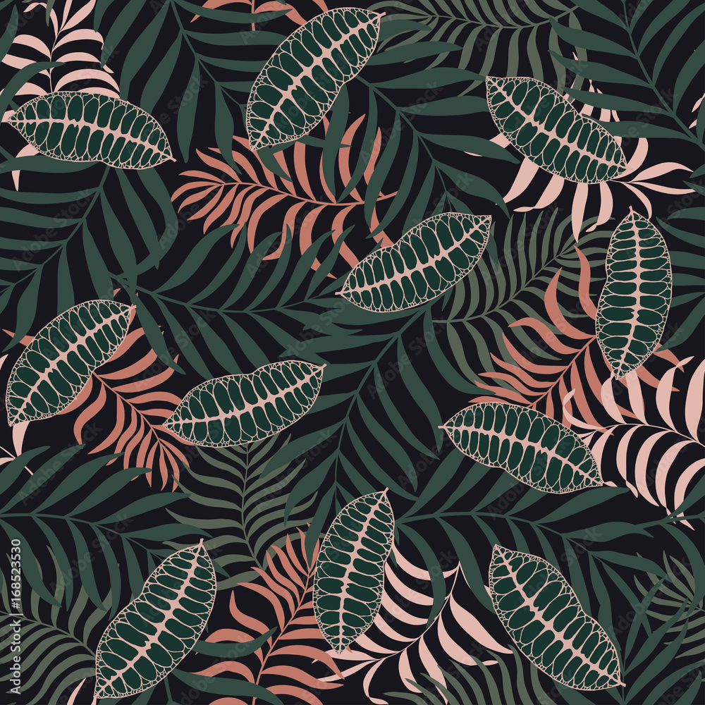 Fototapeta Tropical background with palm