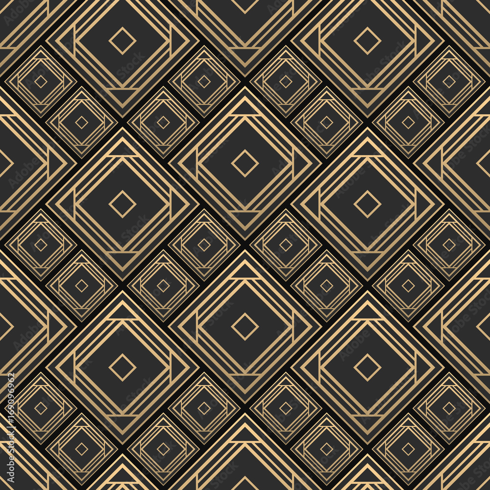 Obraz Tryptyk Seamless pattern in Art Deco