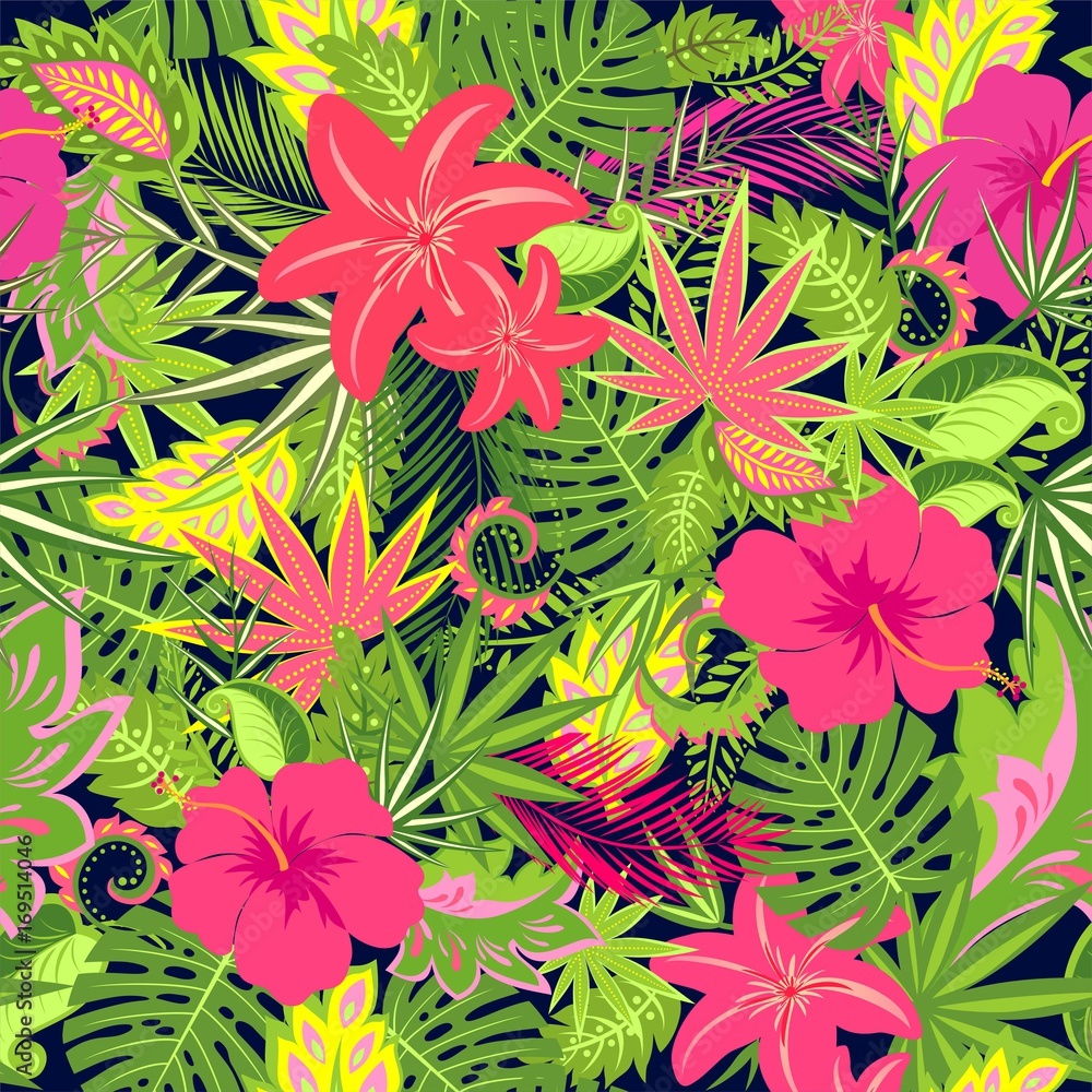 Tapeta Seamless floral wallpaper with