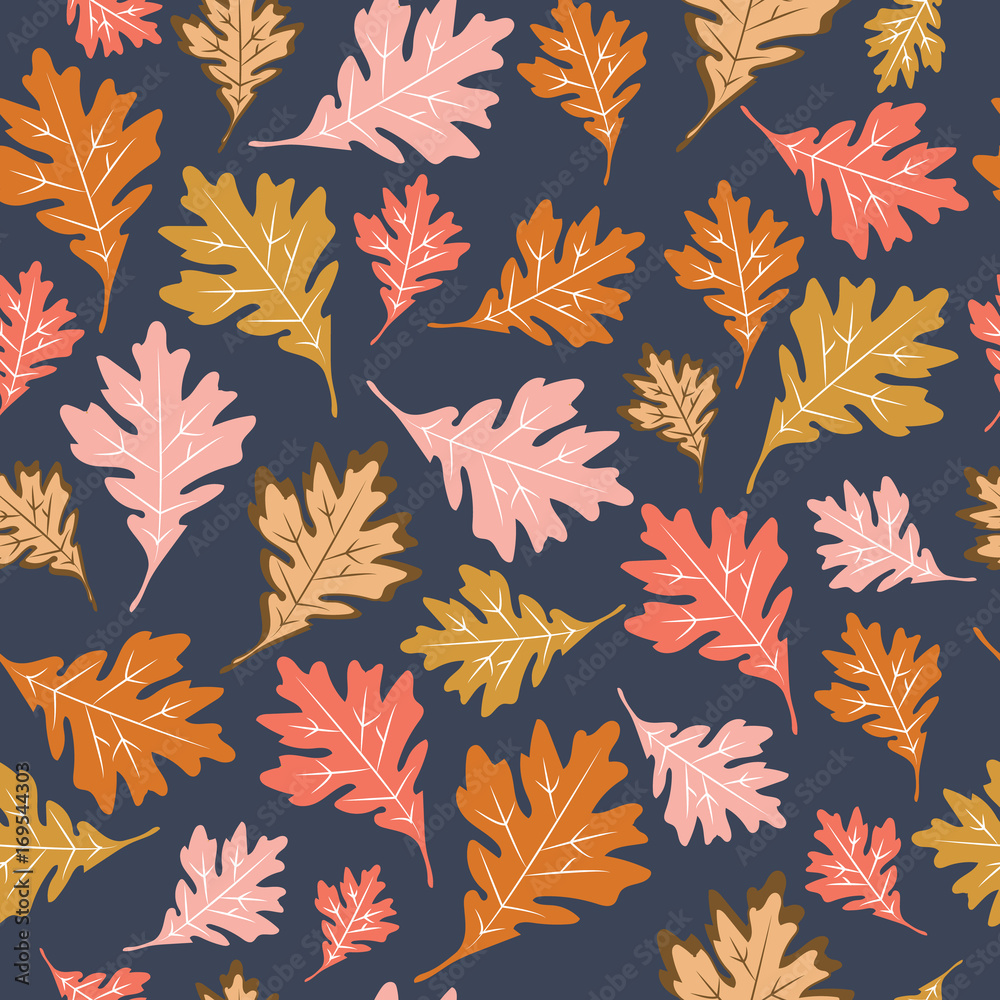 Tapeta Autumn leaves seamless pattern