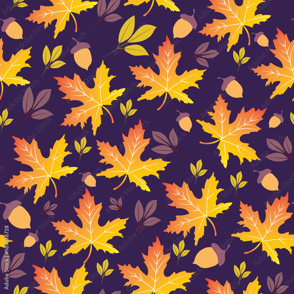 Tapeta Purple and yellow leaves