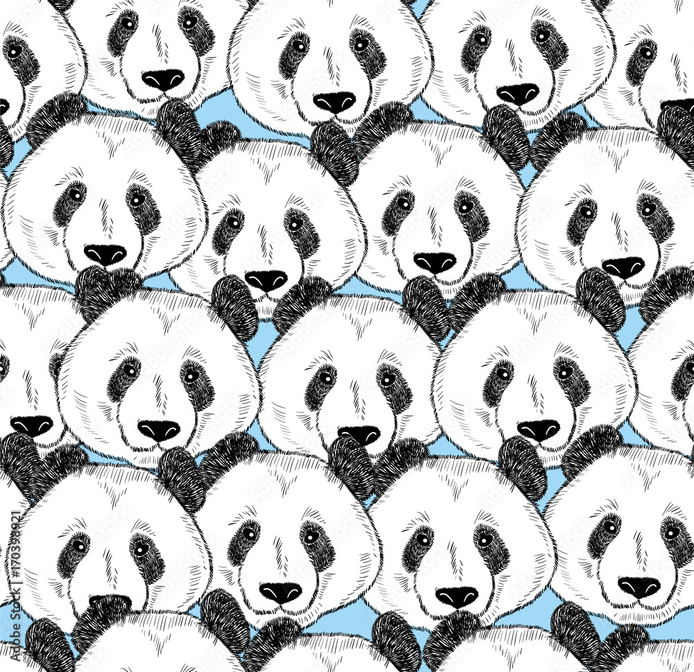 Tapeta Seamless pattern with panda
