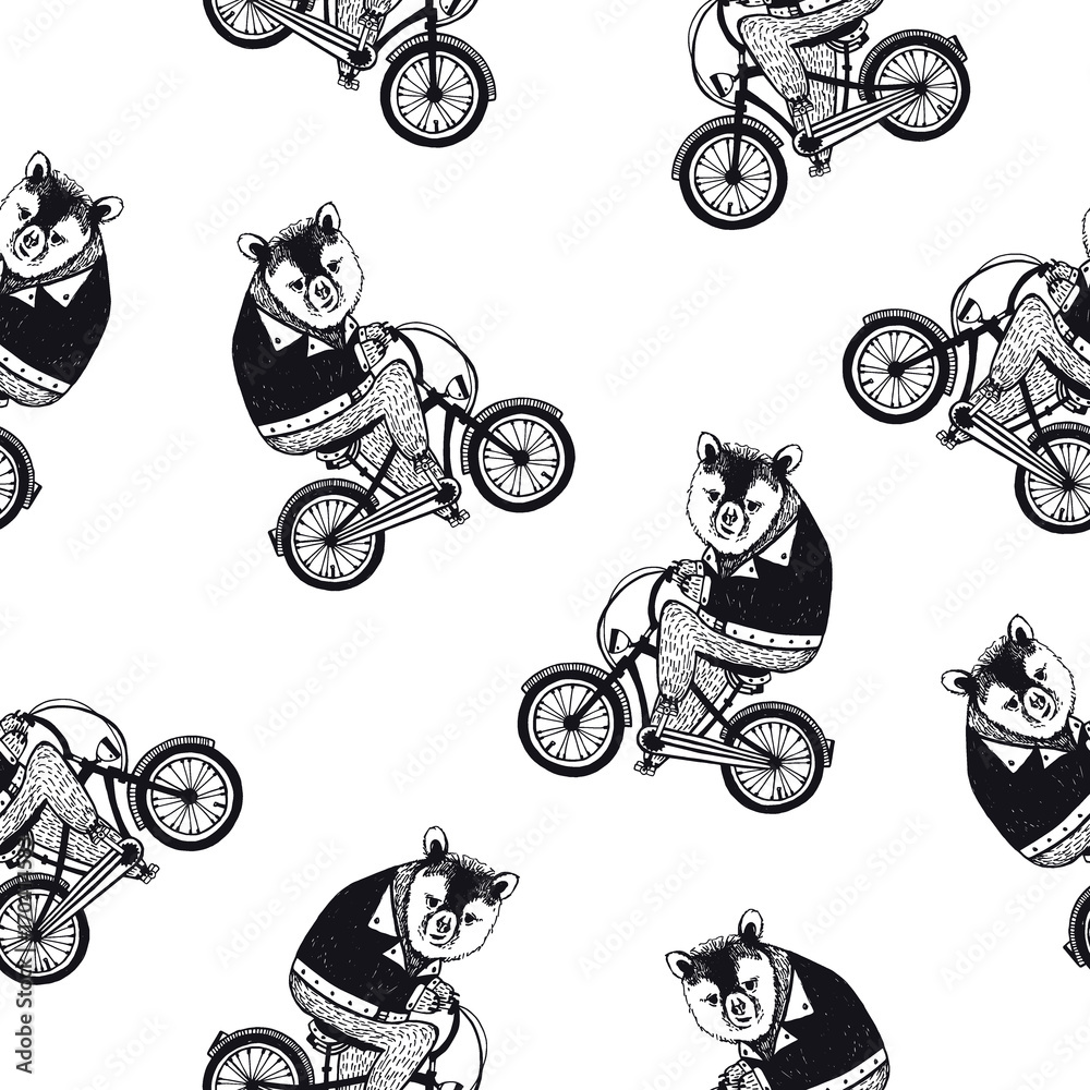 Tapeta Funny seamless pattern with