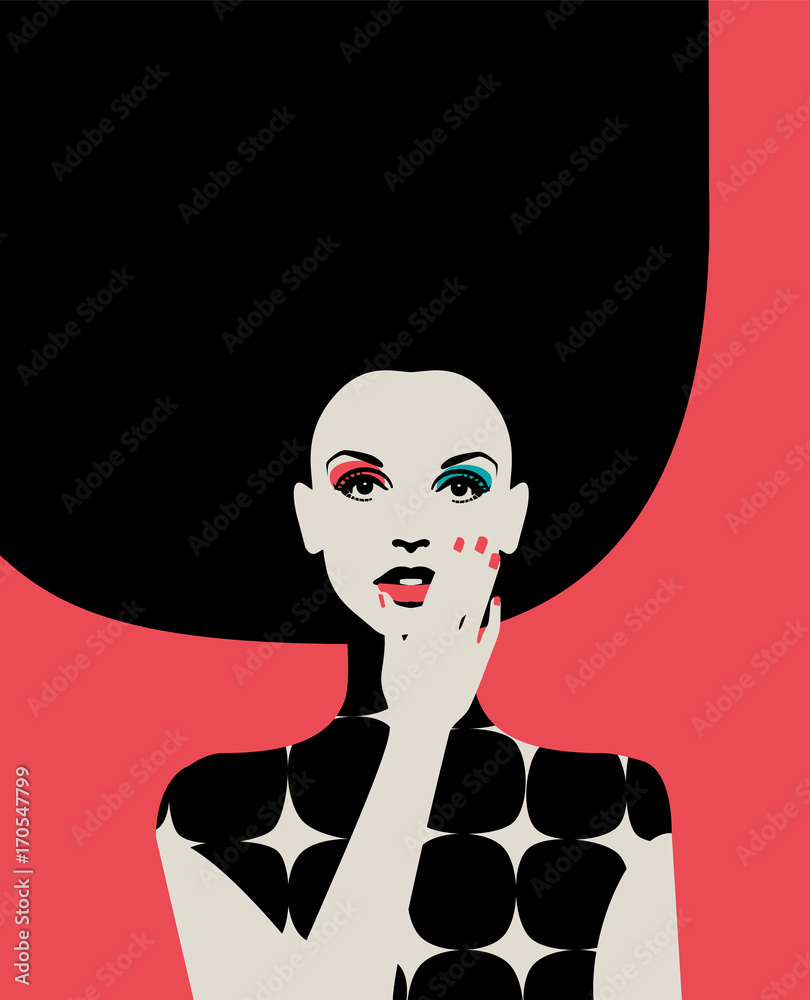 Obraz Tryptyk Portrait of fashionable woman