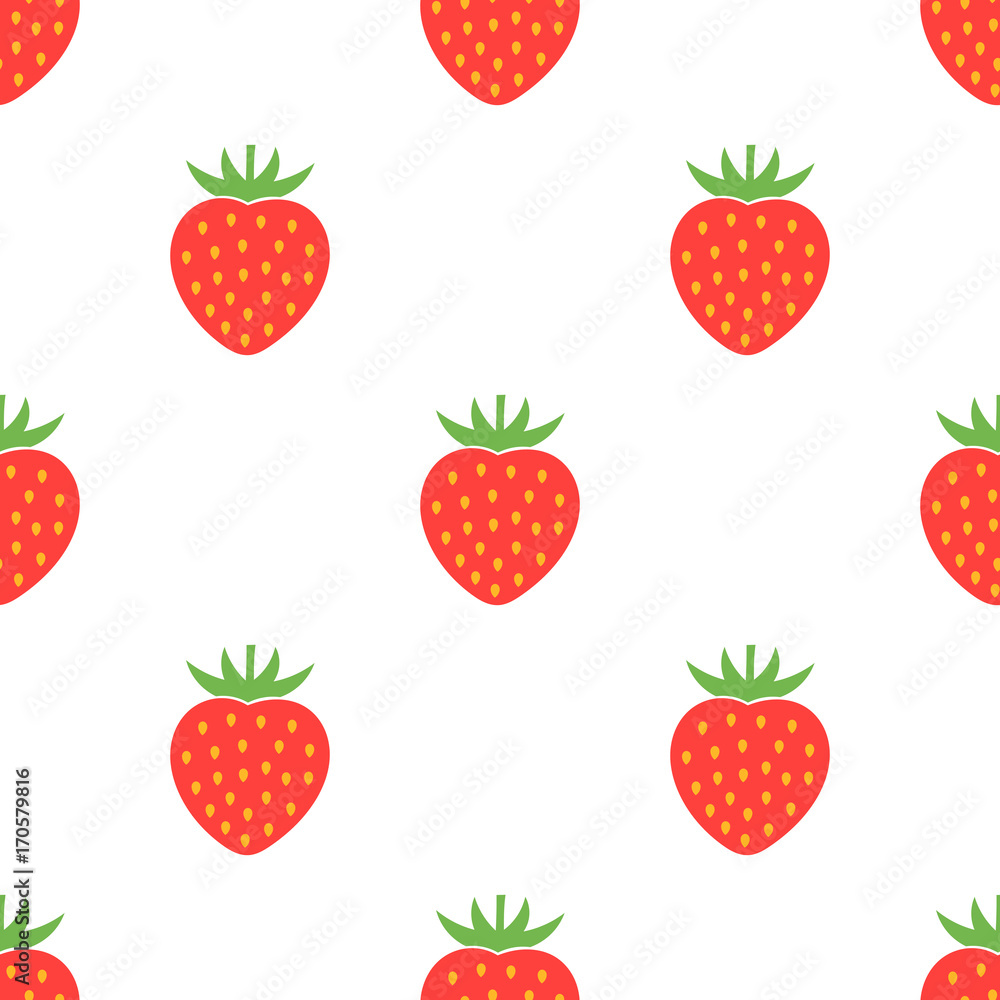 Tapeta Strawberries seamless pattern