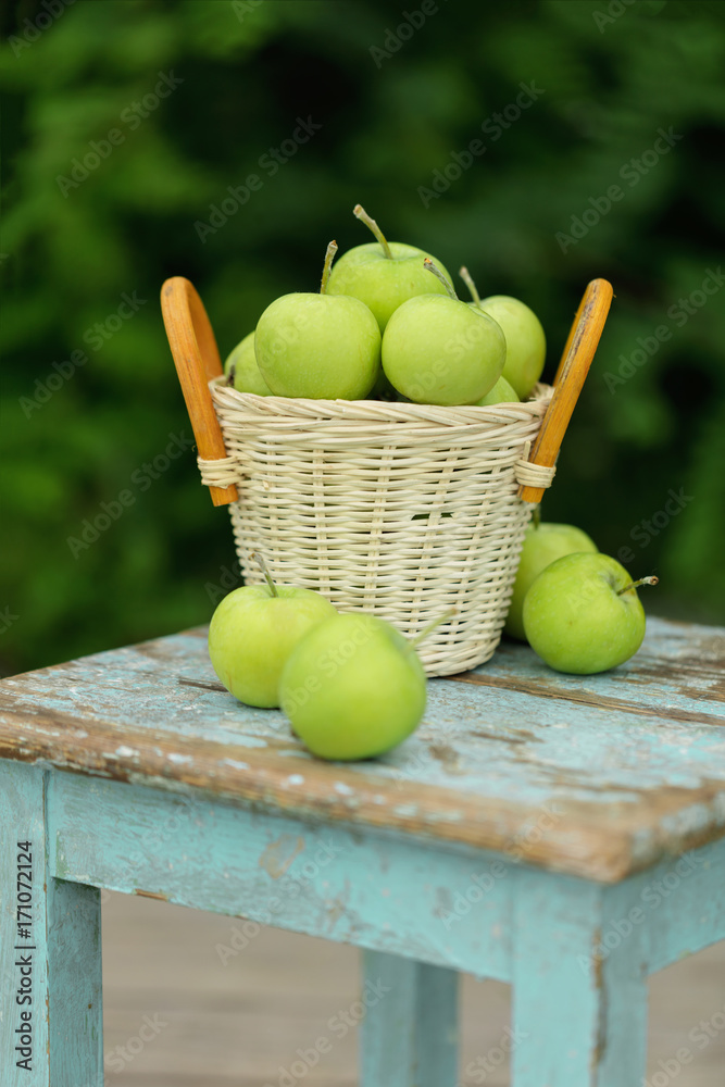 Obraz Dyptyk Homemade rustic green apples