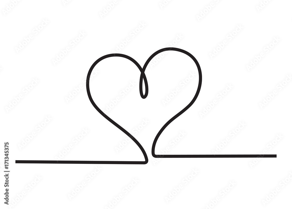 Obraz Tryptyk Heart icon. Stylish line art