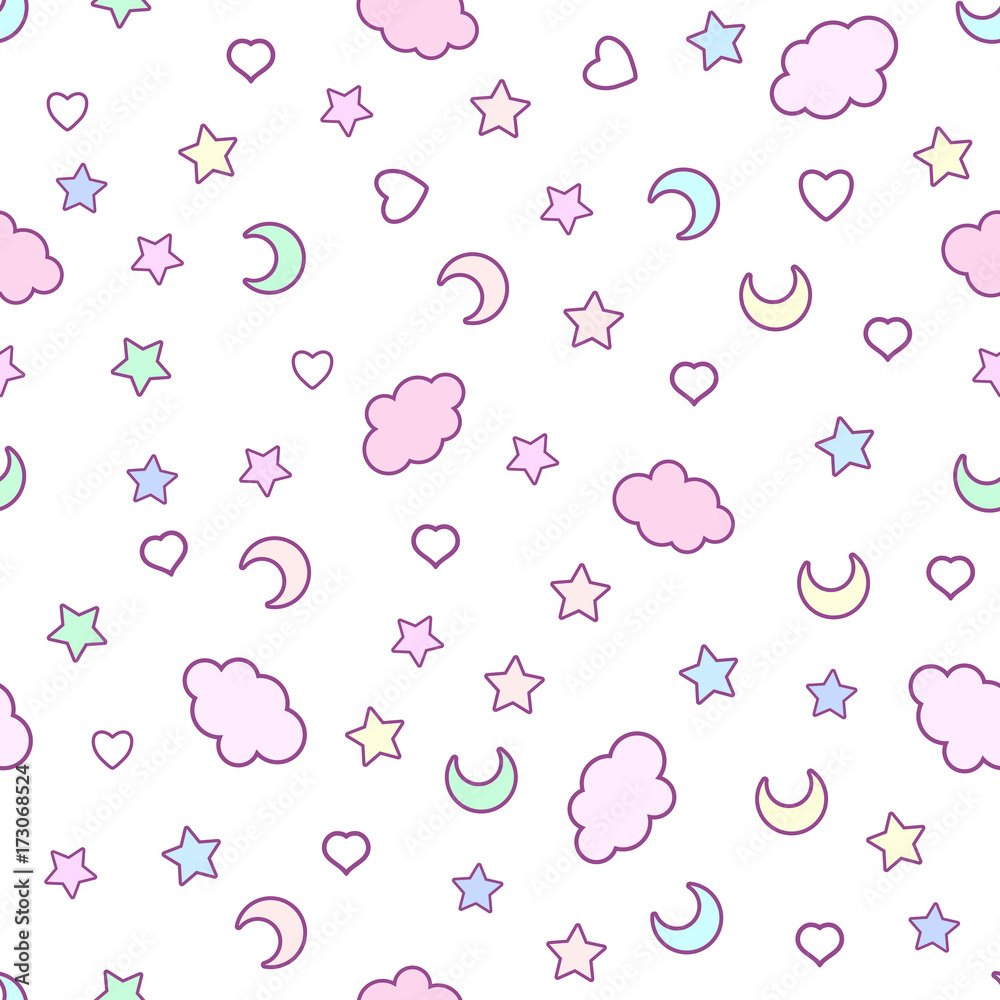 Tapeta Seamless pattern with clouds,