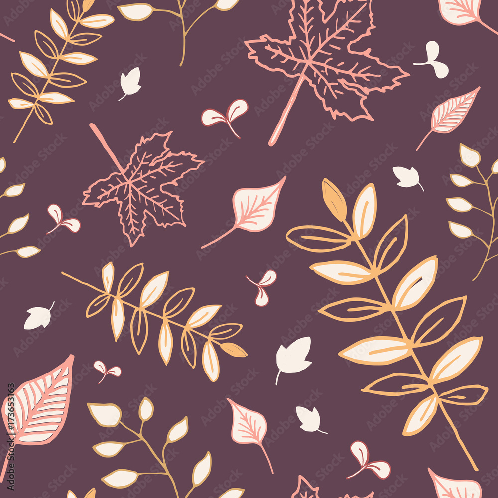 Tapeta Autumn leaves pattern with
