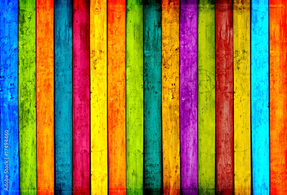 Obraz Tryptyk Colorful Wood Planks
