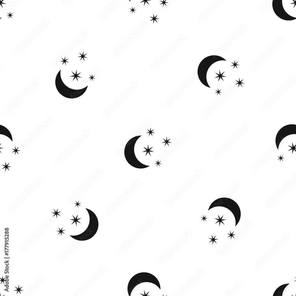 Tapeta Moon and stars pattern