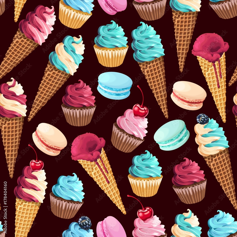 Tapeta Seamless pattern with sweets