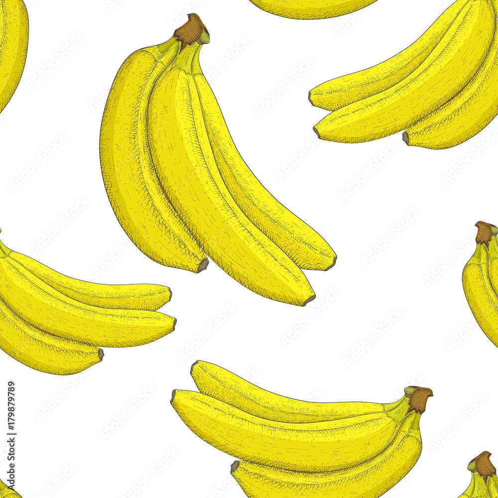 Tapeta Bananas. Hand drawn sketch.