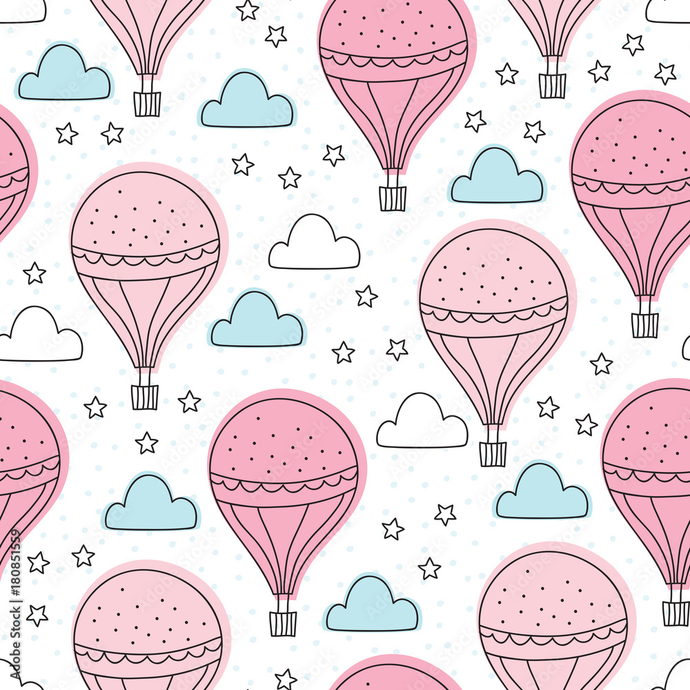 Tapeta seamless air balloons pattern